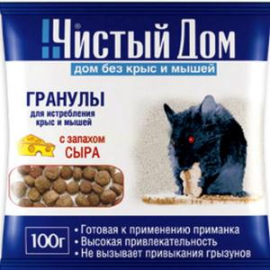 Гранулы от крыс и мышей с запахом сыра (Чистый дом), 100 г - картинка 1